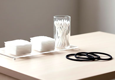 画像:コットン・綿棒・ヘアゴム