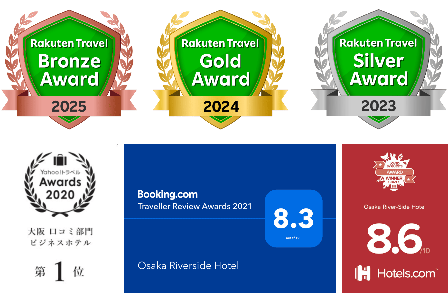 楽天トラベルアワード,ヤフートラベル、ブッキング・ドットコム、ホテルズドットコム